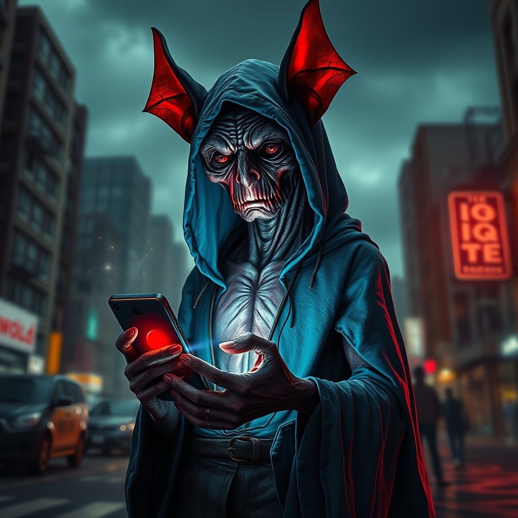 Street Vendor in Hyperrealistic Cyberpunk Style