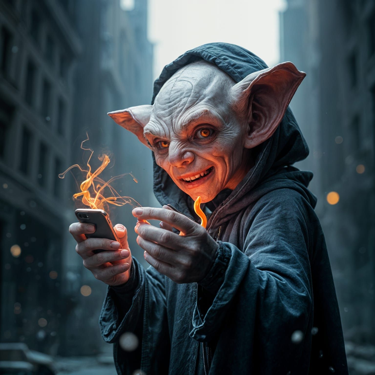 Terrifying Vampire Bat-Like Street Vendor