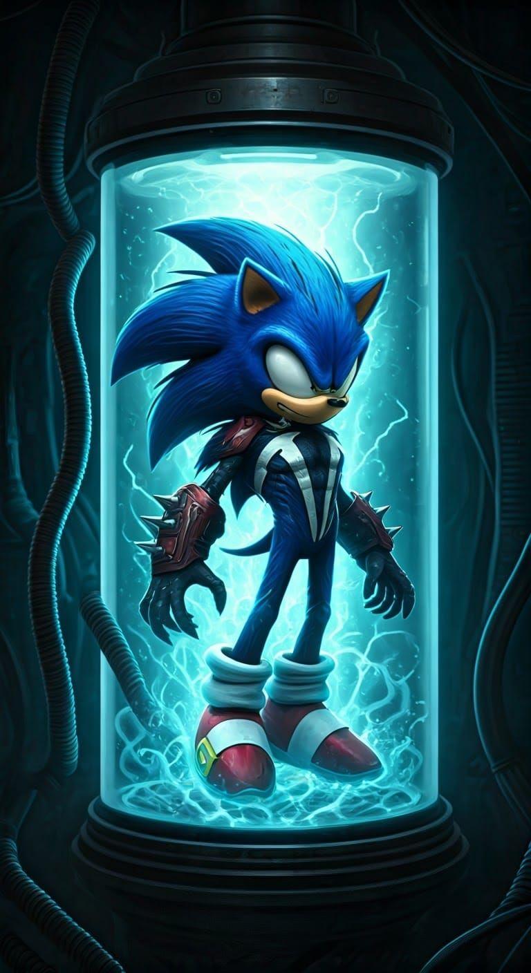 Sonic Spawn Hybrid Suspended in DNA Tube