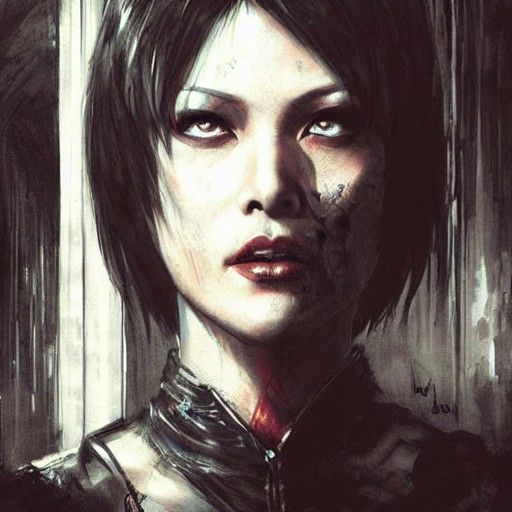 Horror Portrait of Ada Wong in Gustave Doré Style