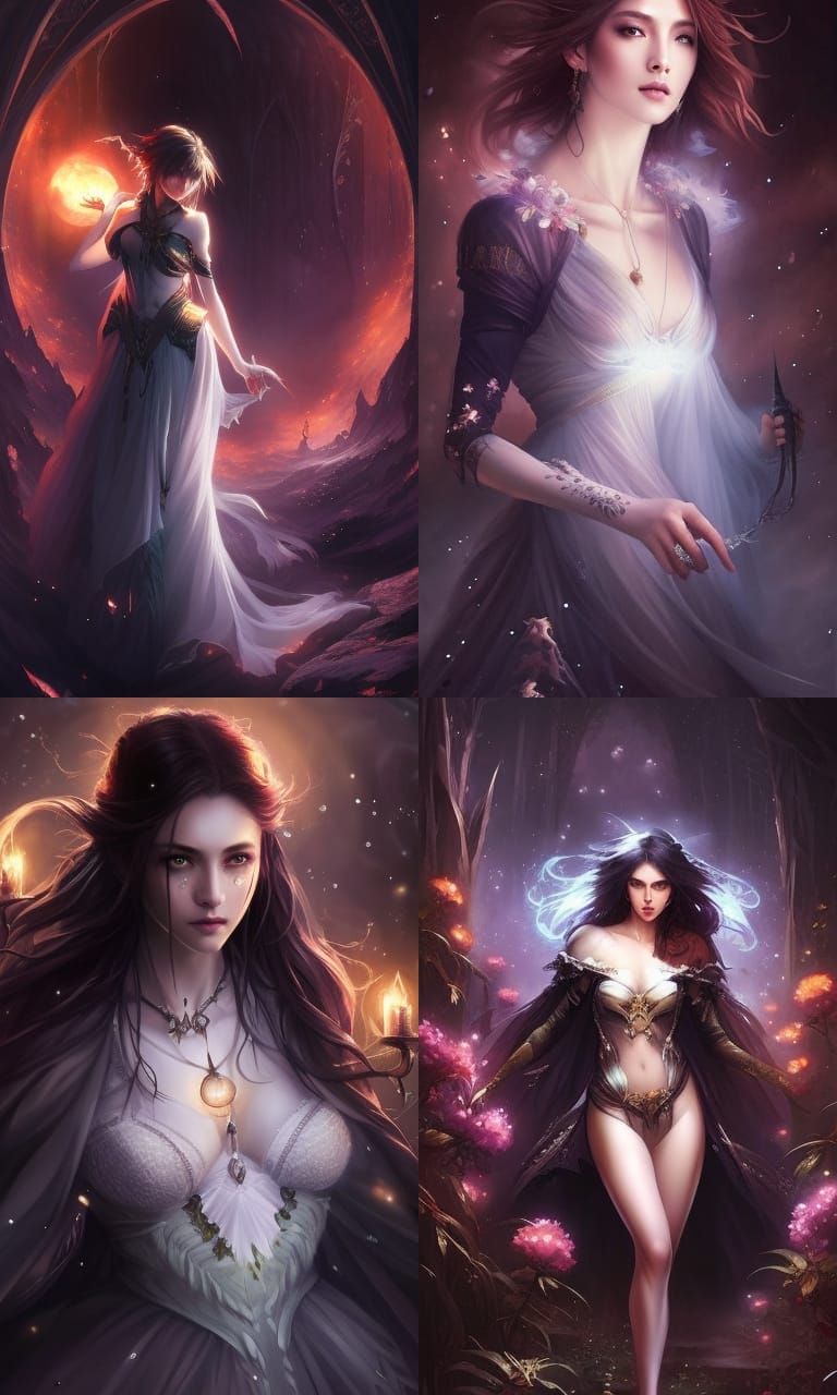 Girl with Spiderwebs in Dark Fantasy Style