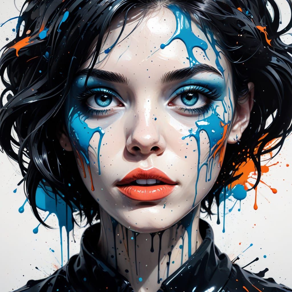 Vibrant Graffiti Art with Melting Splash Style