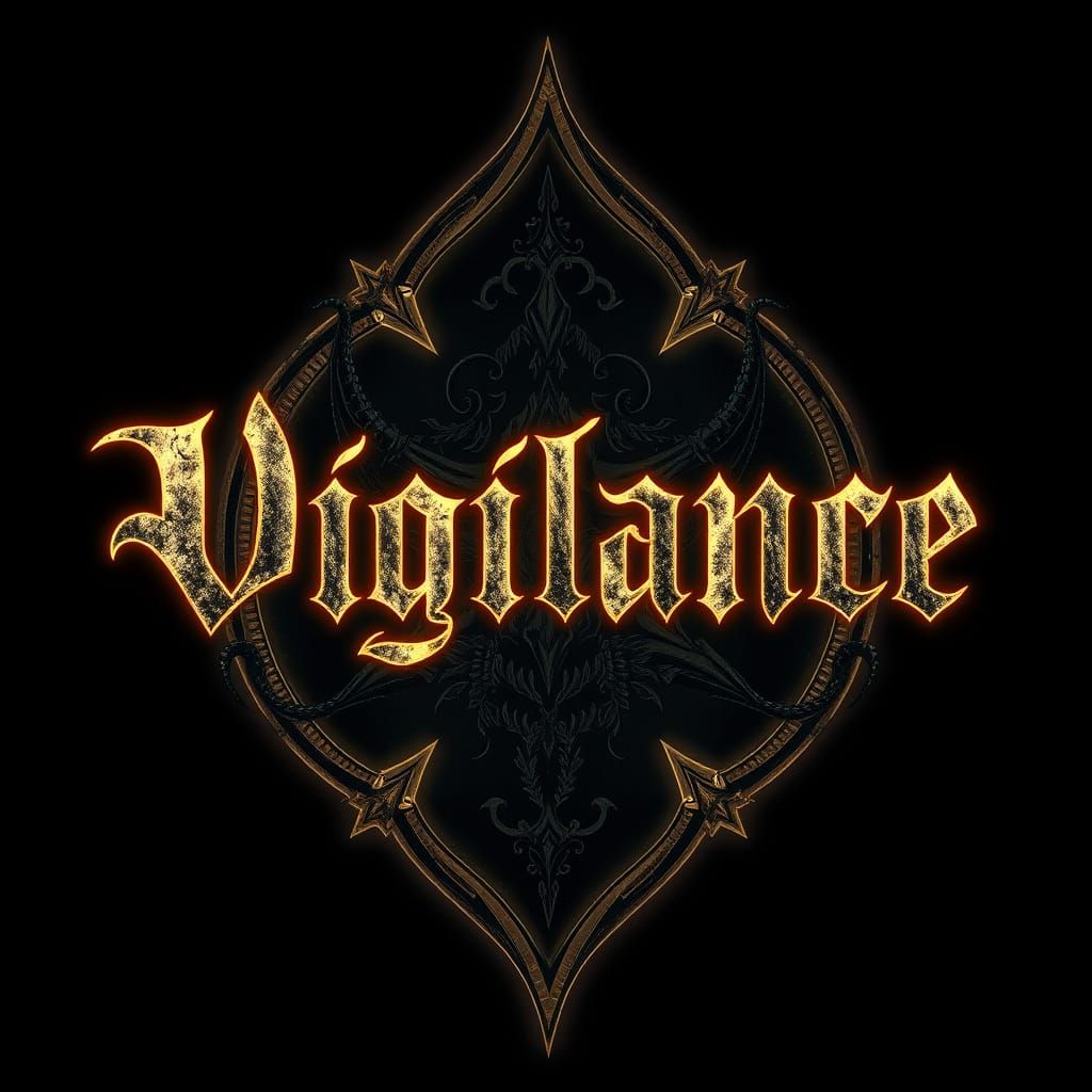 Gothic Vigilance Emblem in Dark Fantasy Style