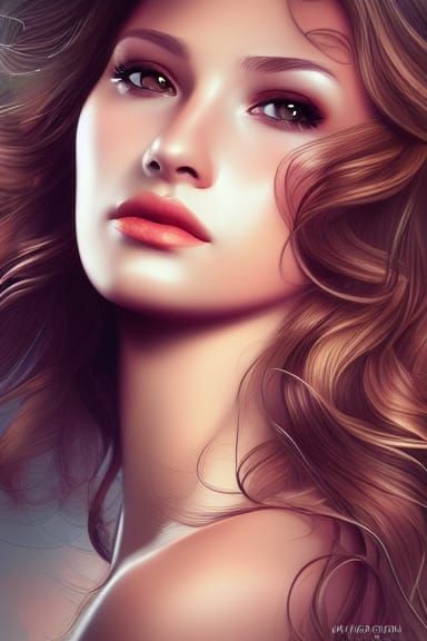 Beautiful Woman Portrait with Bokeh Background