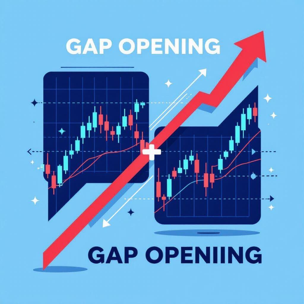 Stock Market Illustration with Candlestick Charts
