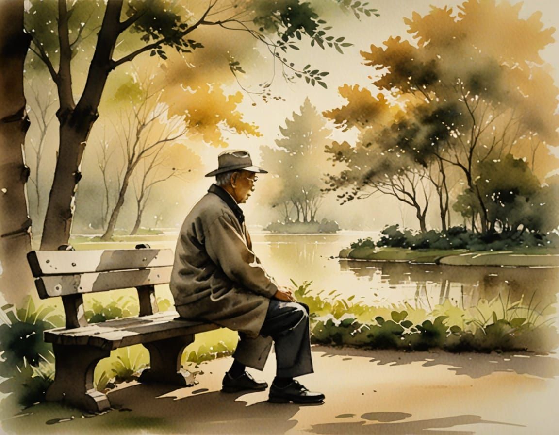 Grandfather in Serene Afternoon Light