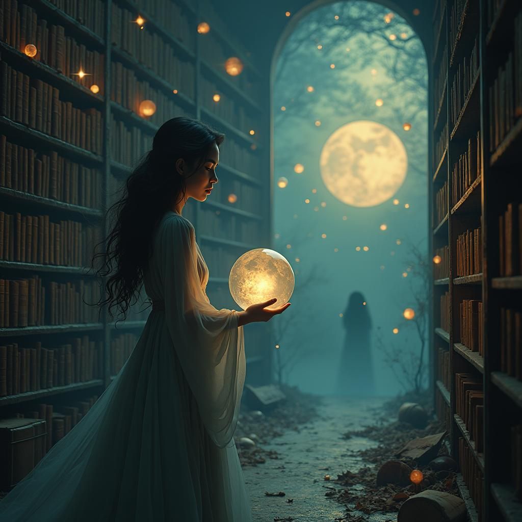 Melancholic Woman Connecting with Distant Love