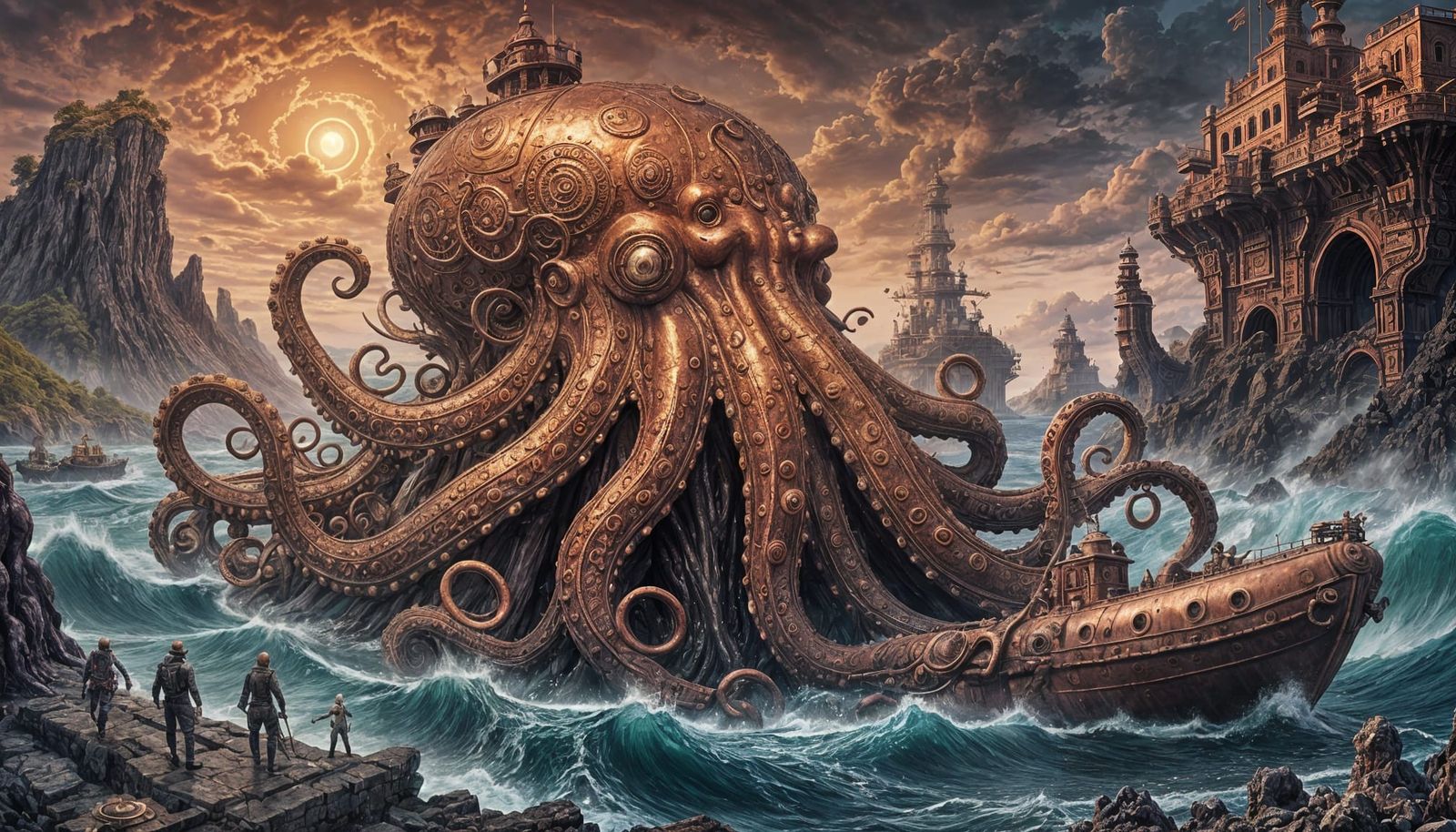 Giant Octopus Attacks Ancient Indian Submarine