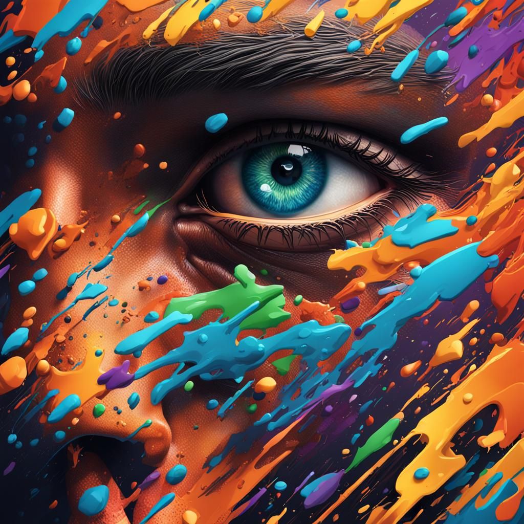 Hyperrealistic Typography in Vivid Splash Art Style