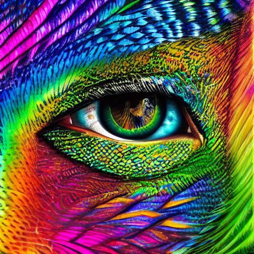 Woman with Dragon Scales and Peacock Hair