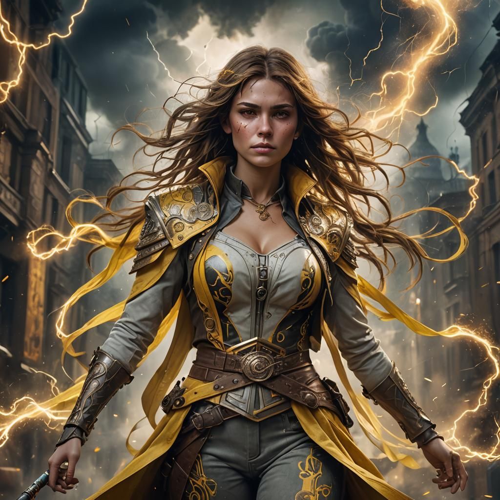 Woman with Thunder Tattoo: Professional Photography in 8K