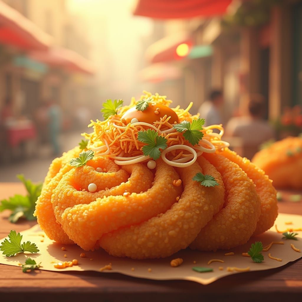 Tempting Panipuri in 3D Anime Art Style