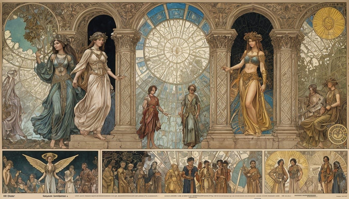 Album Cover Art: Muses in Art Nouveau Style