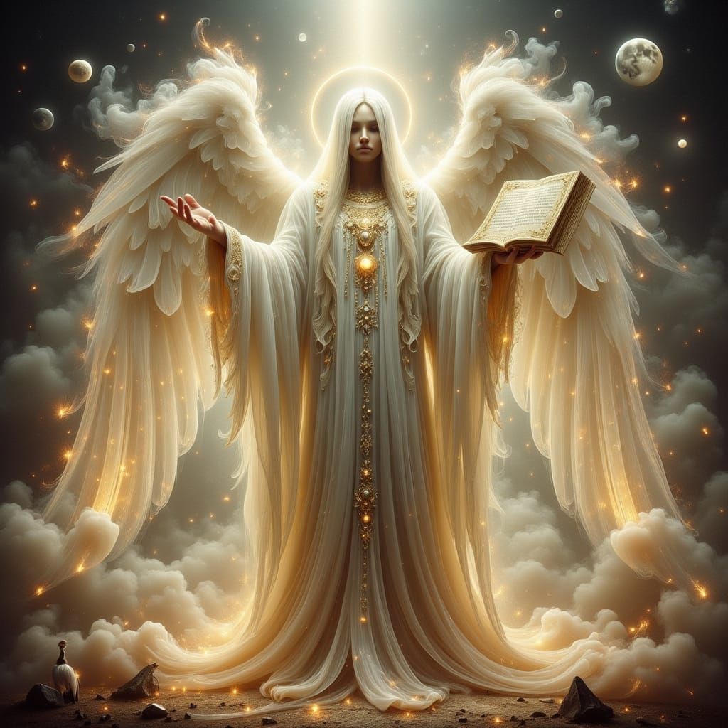 Radiant Angel Offers Sacred Scroll Message