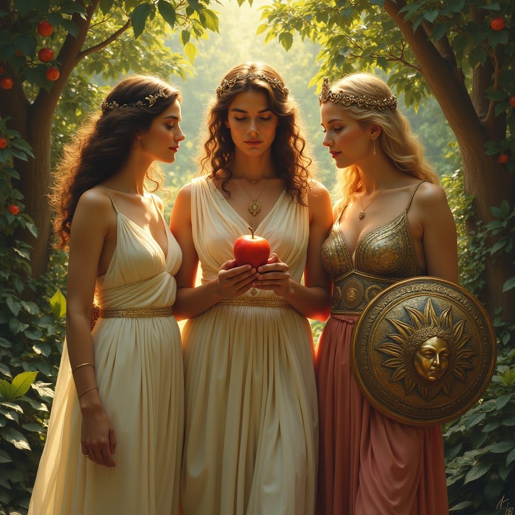 Goddesses of Ancient Greece Compete for a Golden Apple in Dr...