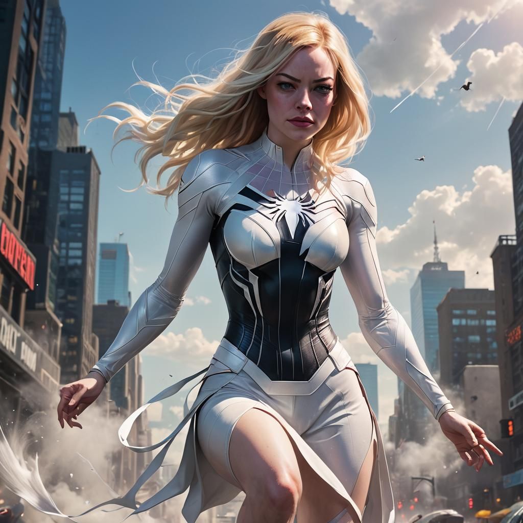 Emma stone as superheroine ghost-spider