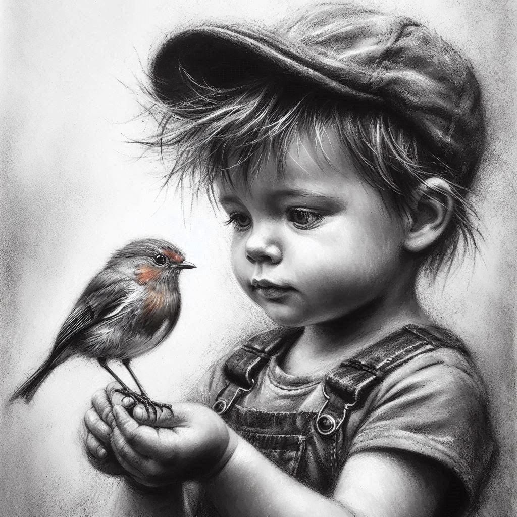 Classic Charcoal Drawing