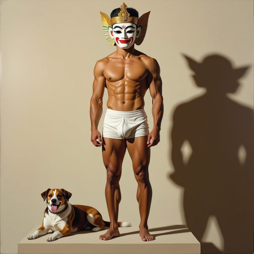 Egyptian-Swiss Man in David Pose, Hyperrealistic Art