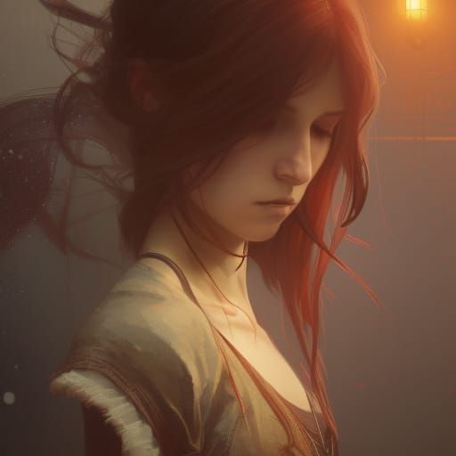 Lost Girl with Broken Dreams: Fantasy Art