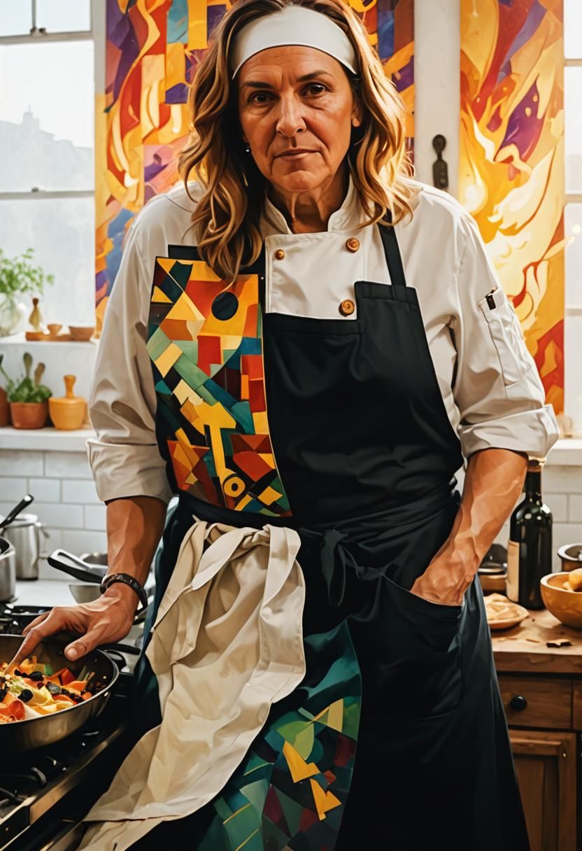 Cubist Death Chef Creates Pizza, Fauvist Colors