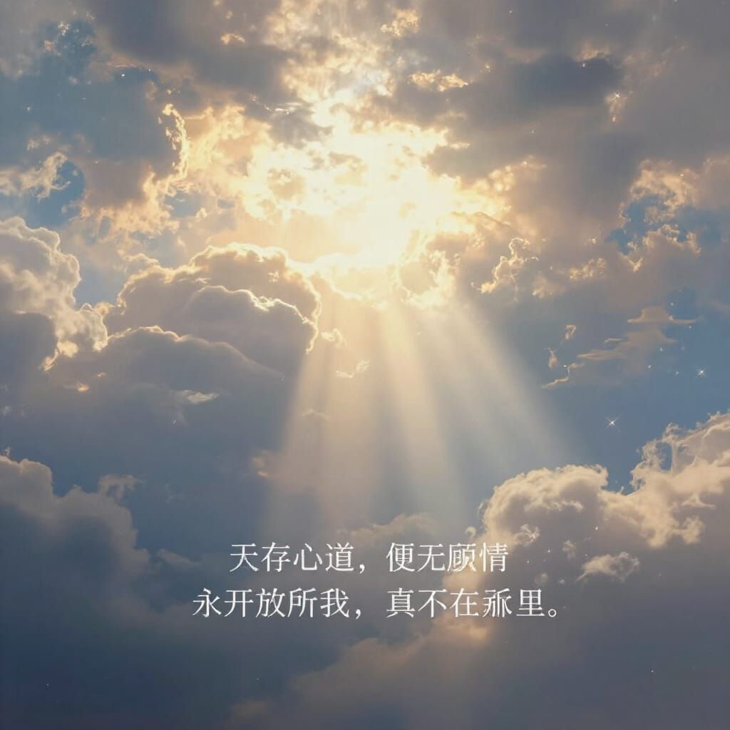 Romantic Painting of Ethereal Clouds with Holy Light