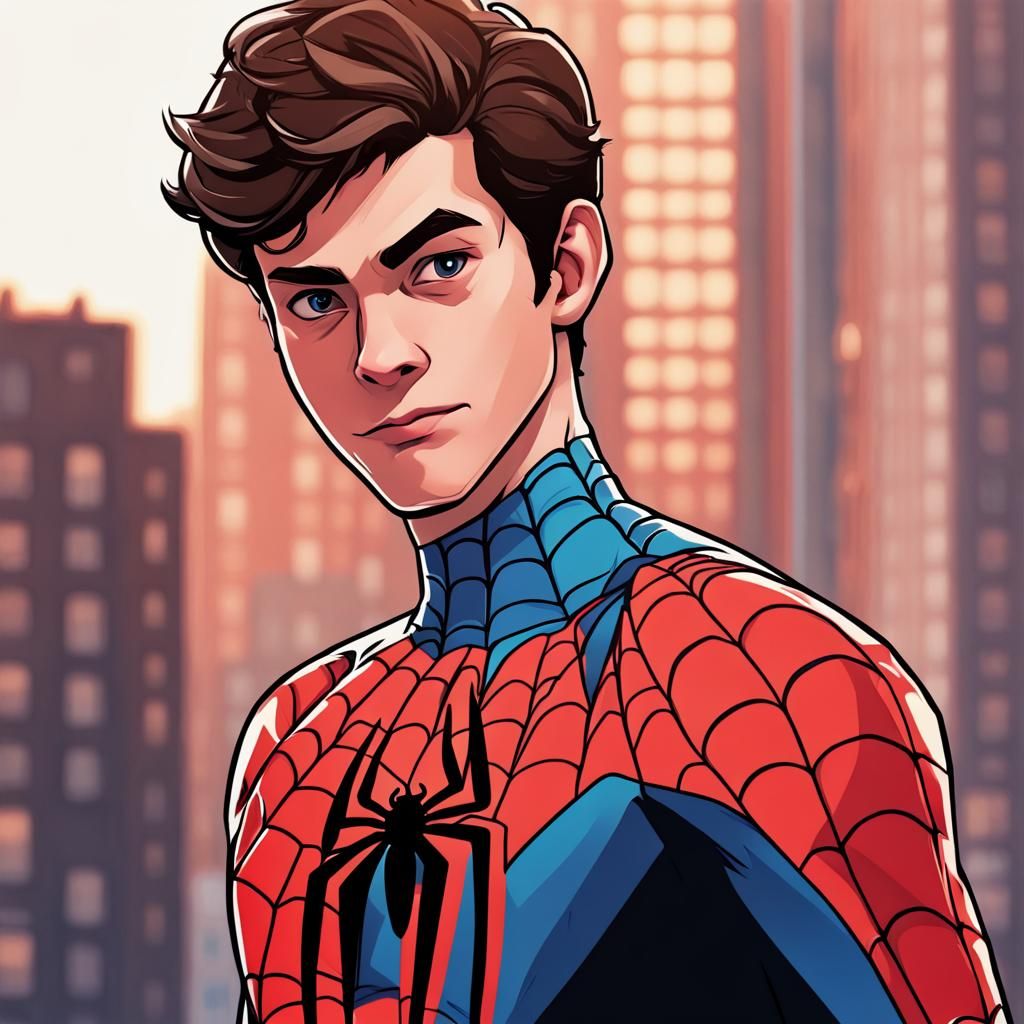 Spider-Man Portrait in Spider-Verse Style