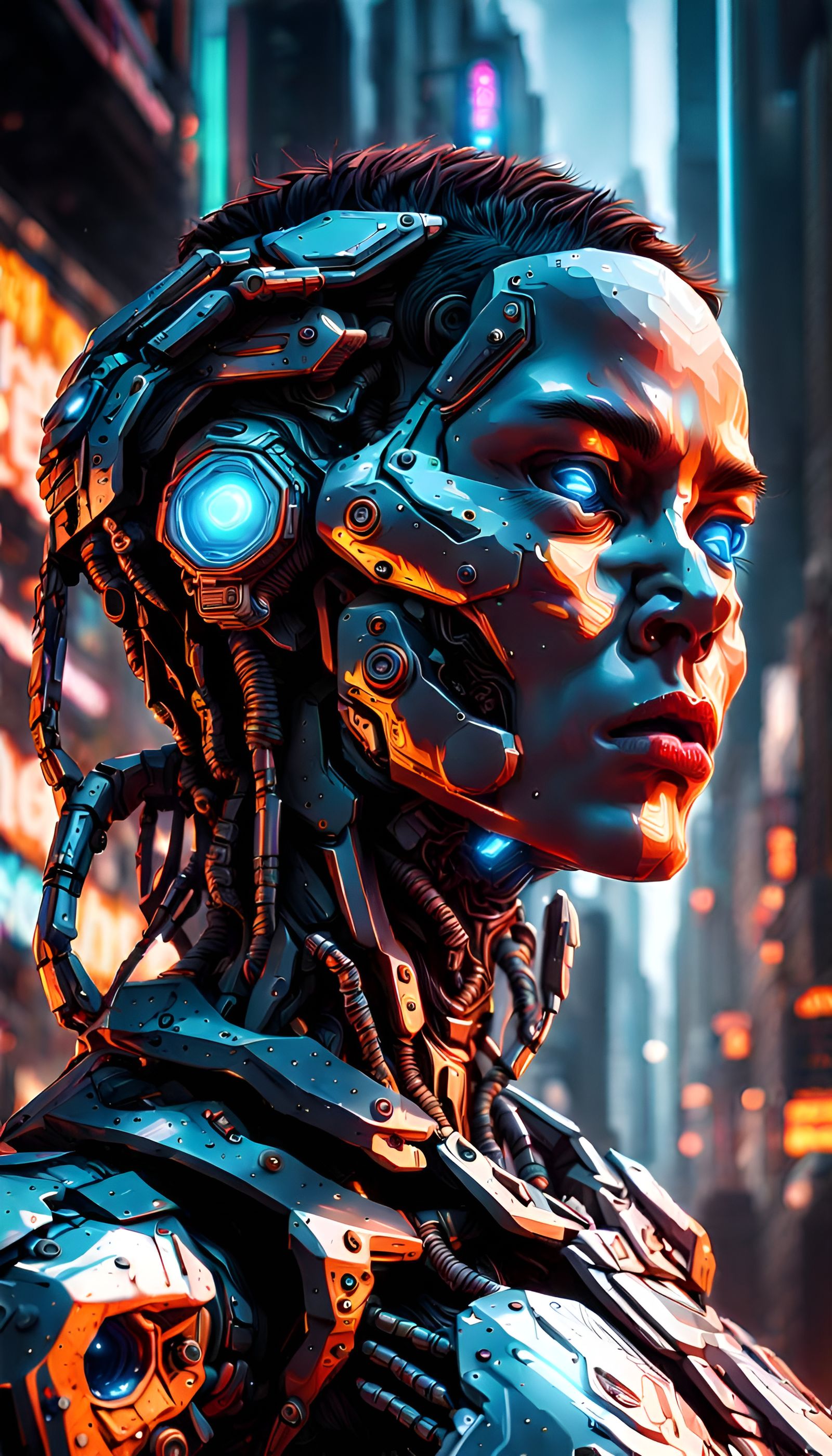 Hyperrealistic Cyborg Emerges: A Dark Fantasy Concept