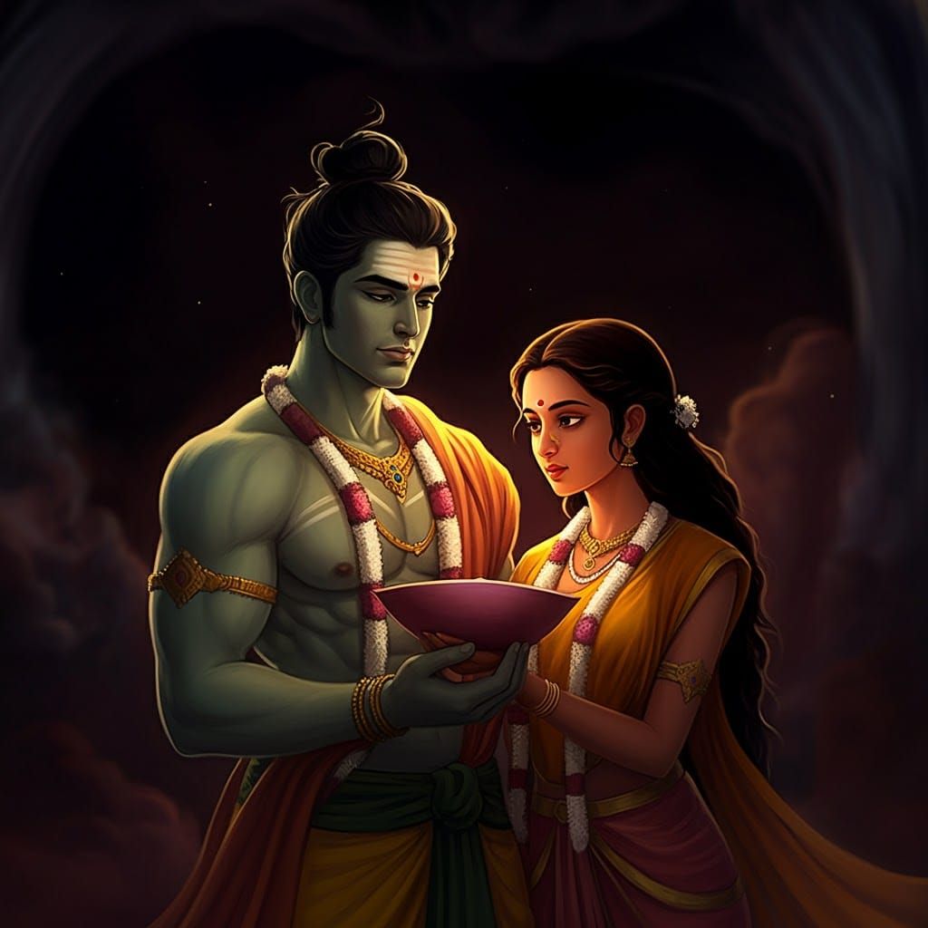 Epic Hindu Gods in Whimsical Disney Fantasy Art
