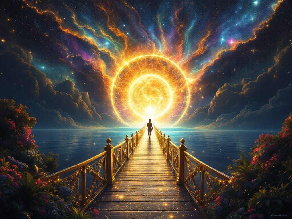 Ethereal Bridge to a Sun-Kissed Utopia