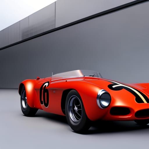 Classic 50s Race Car in 3D Cinematic Style