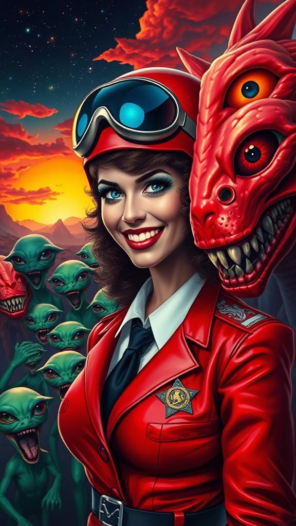 Sinister Pilot in a Surreal Digital Painting