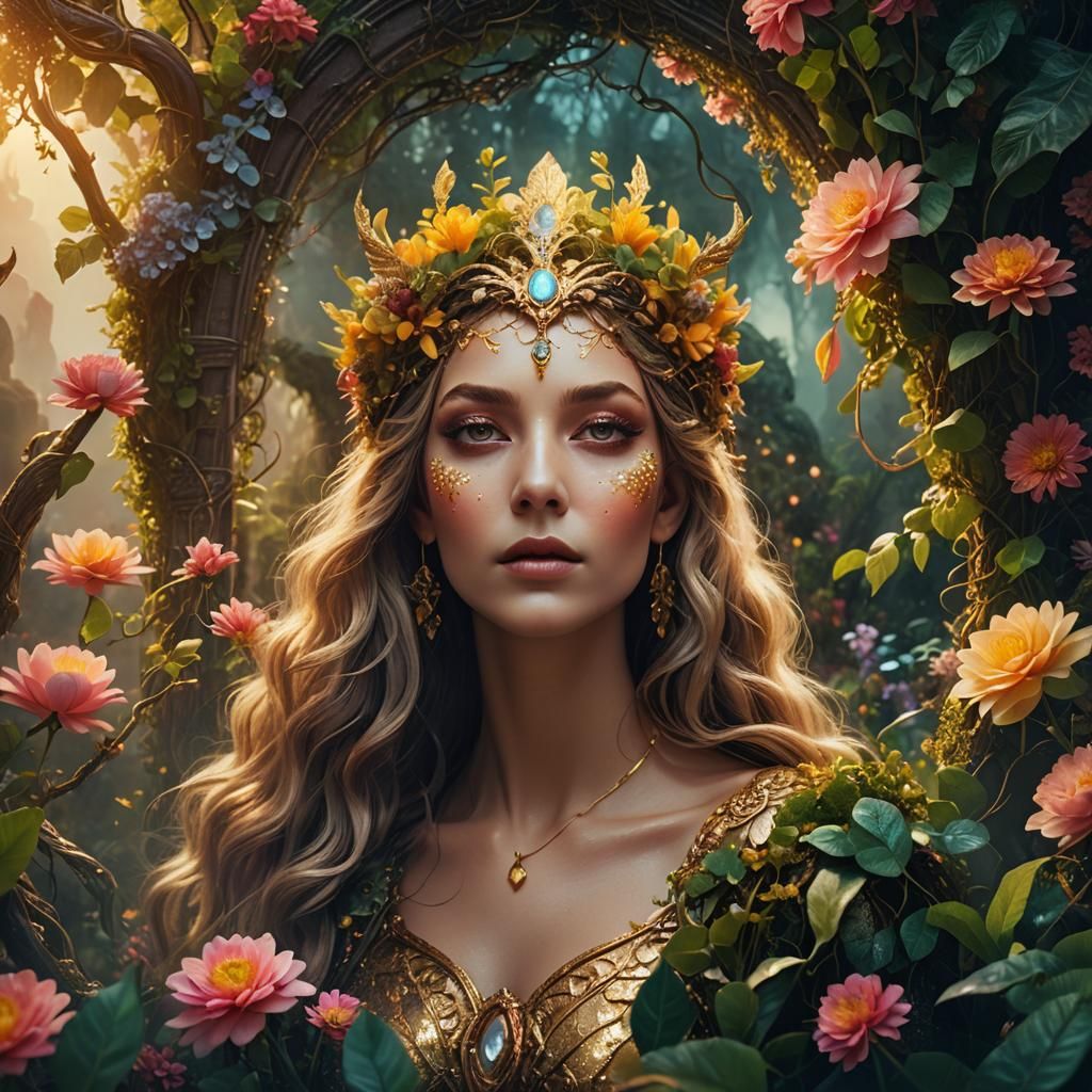 Ethereal Goddess Merged with Glittering Dawn