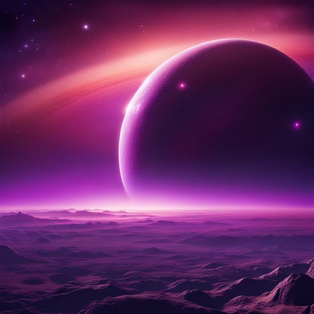 Stunning Distant Planet Sunrise with Nebula