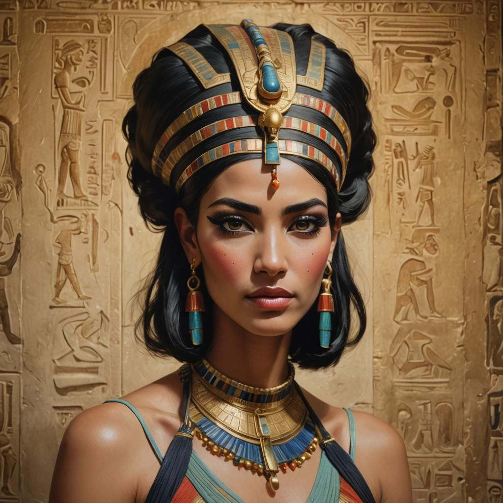 Egyptian Queen Portrait in Anime Style
