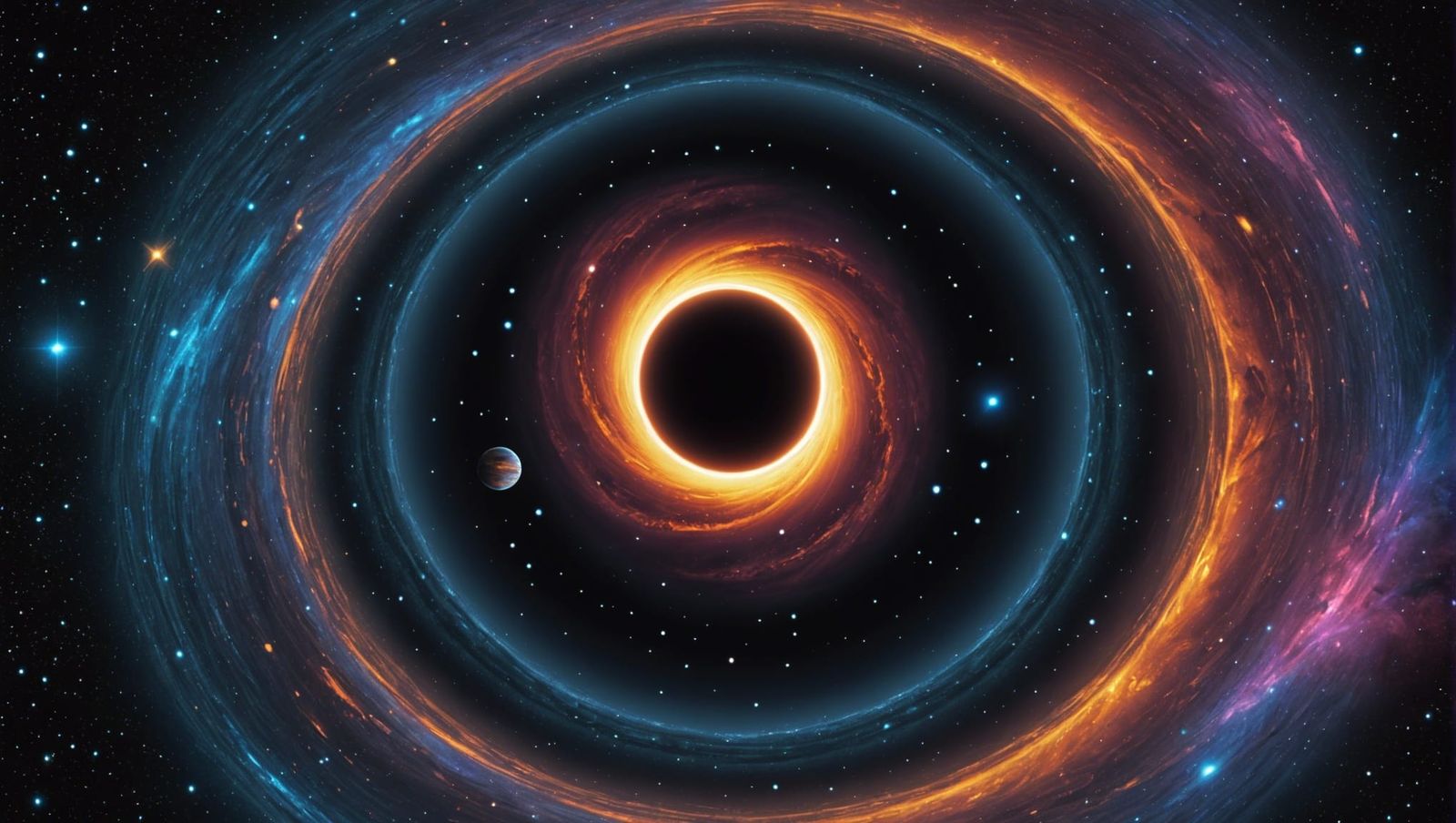Cosmic Black Hole Consuming Galaxy: Holographic Illustration