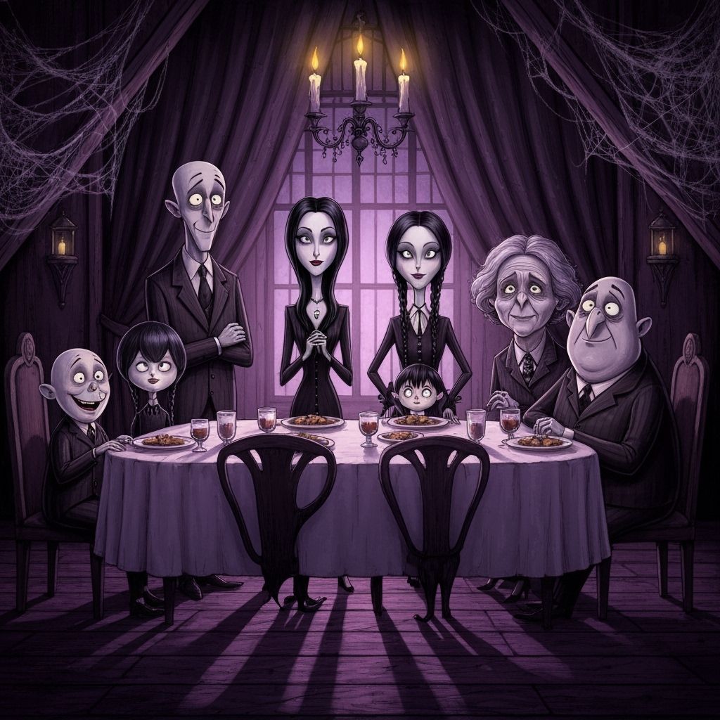 Addams Family Gathers for Gothic Dinner
