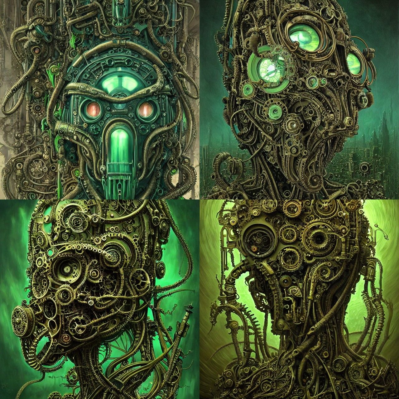 Eldritch Steampunk Mask in Biomechanical Style