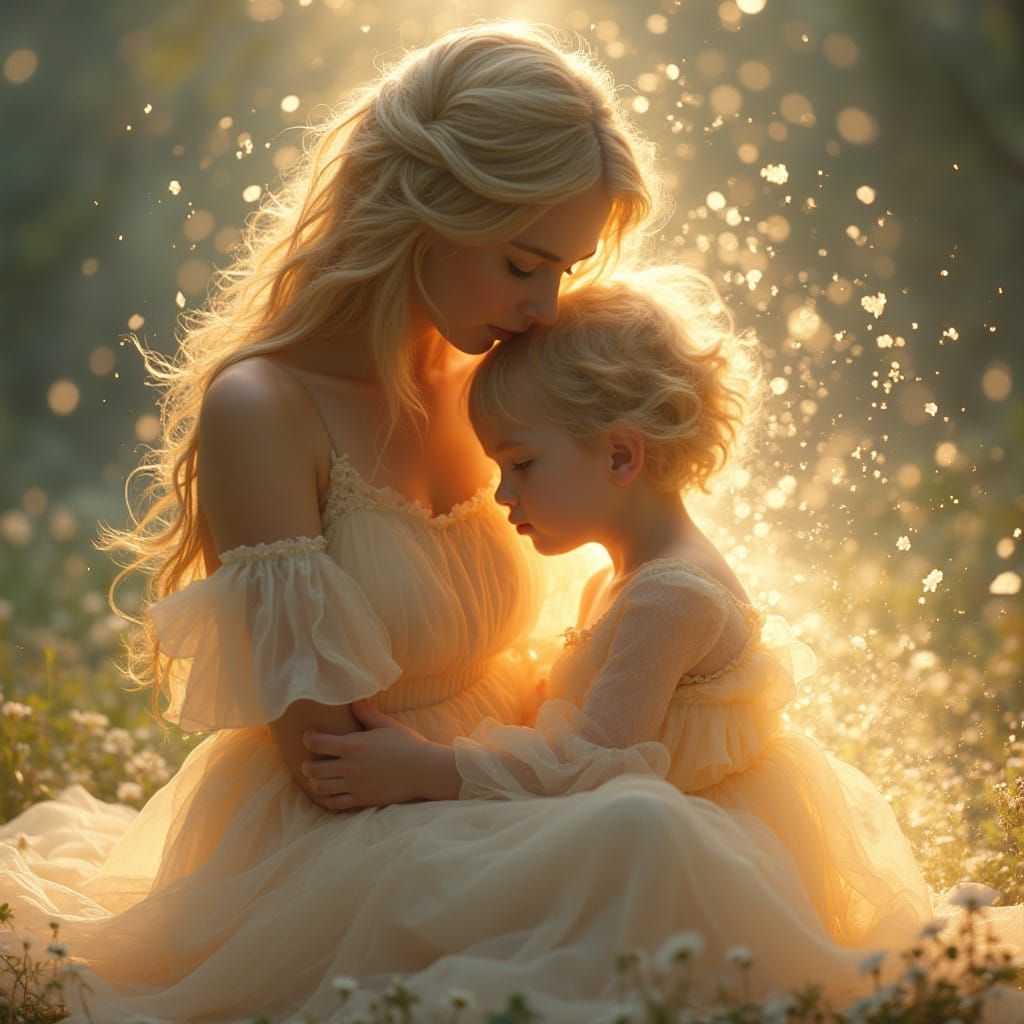 Mother's Eternal Glow in Dreamy Whispers