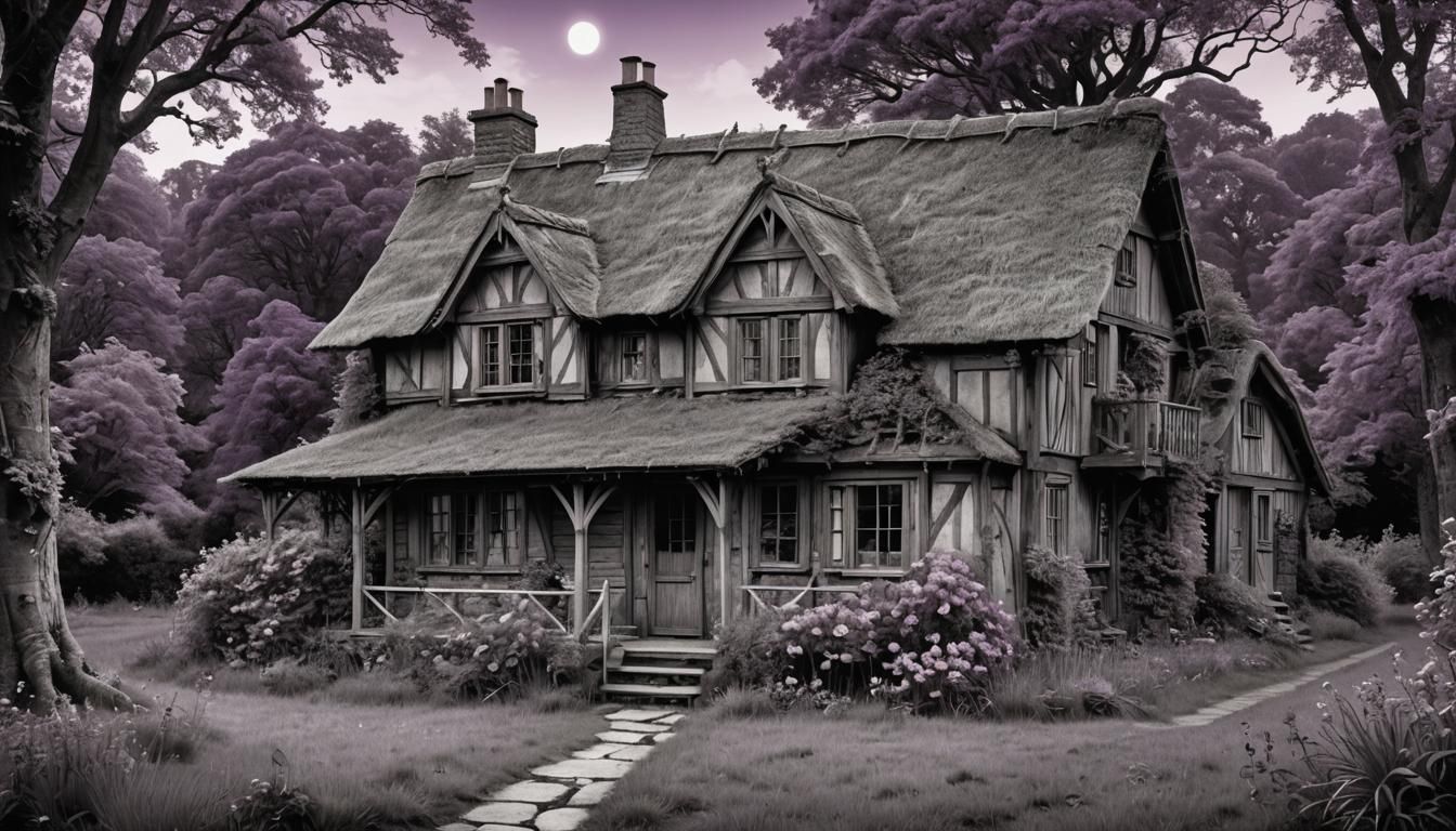 Biomechanical Cottage in Ultraviolet X-Ray Art