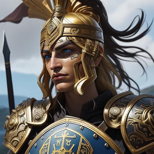 Penthesilea's Shield: Greek Fantasy Illustration