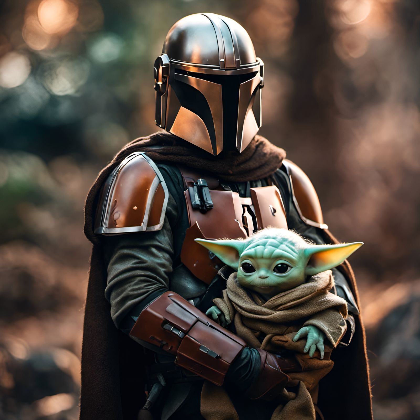 The Mandalorian and Grogu on Alien Planet