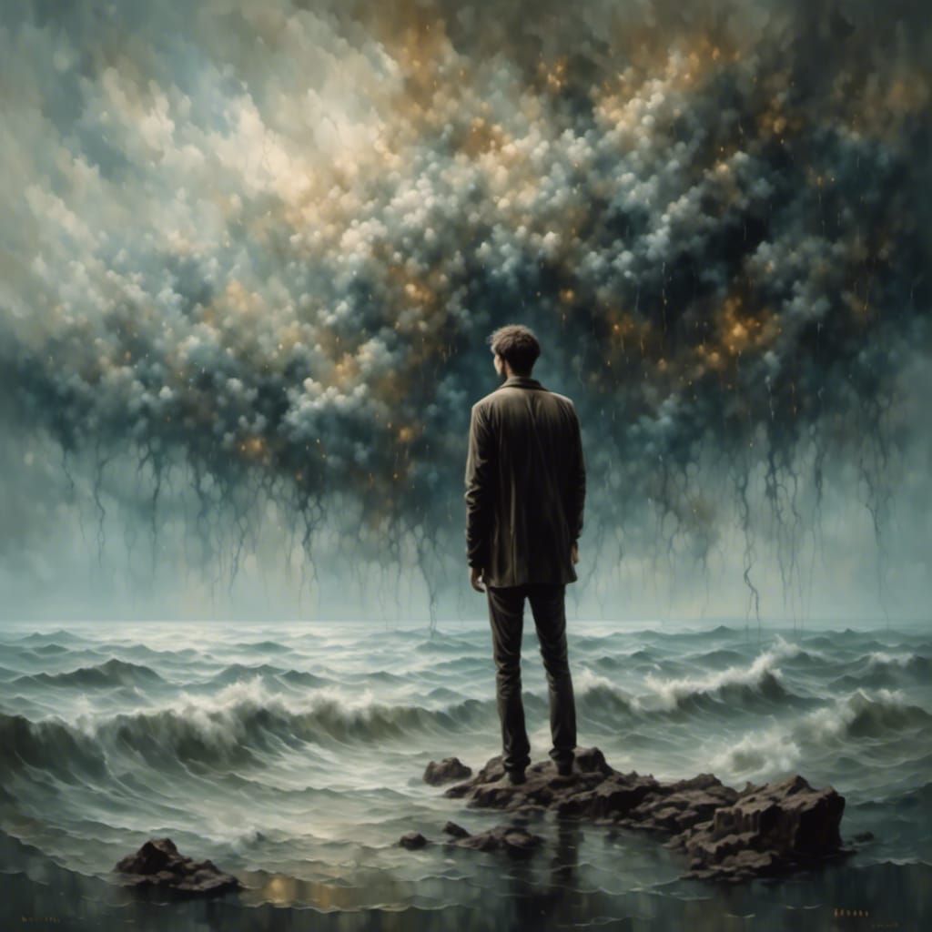 Tudo que faço ou medito
Fica sempre na metade.
Querendo, quero o infinito.
Fazendo, nada é verdade. <lora:Ocean Deep:1.0...