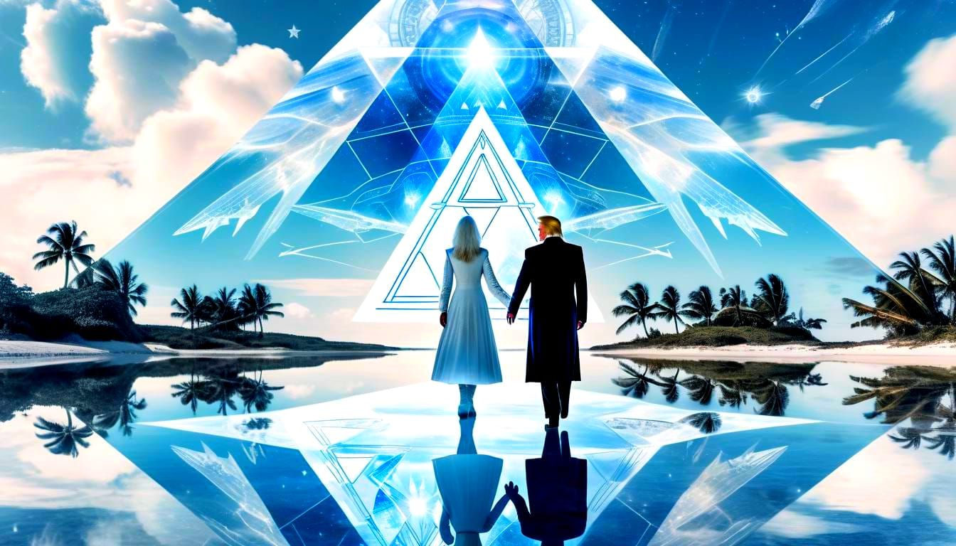 Pleiadian Landing at Mar-a-Lago: Double Exposure Portrait