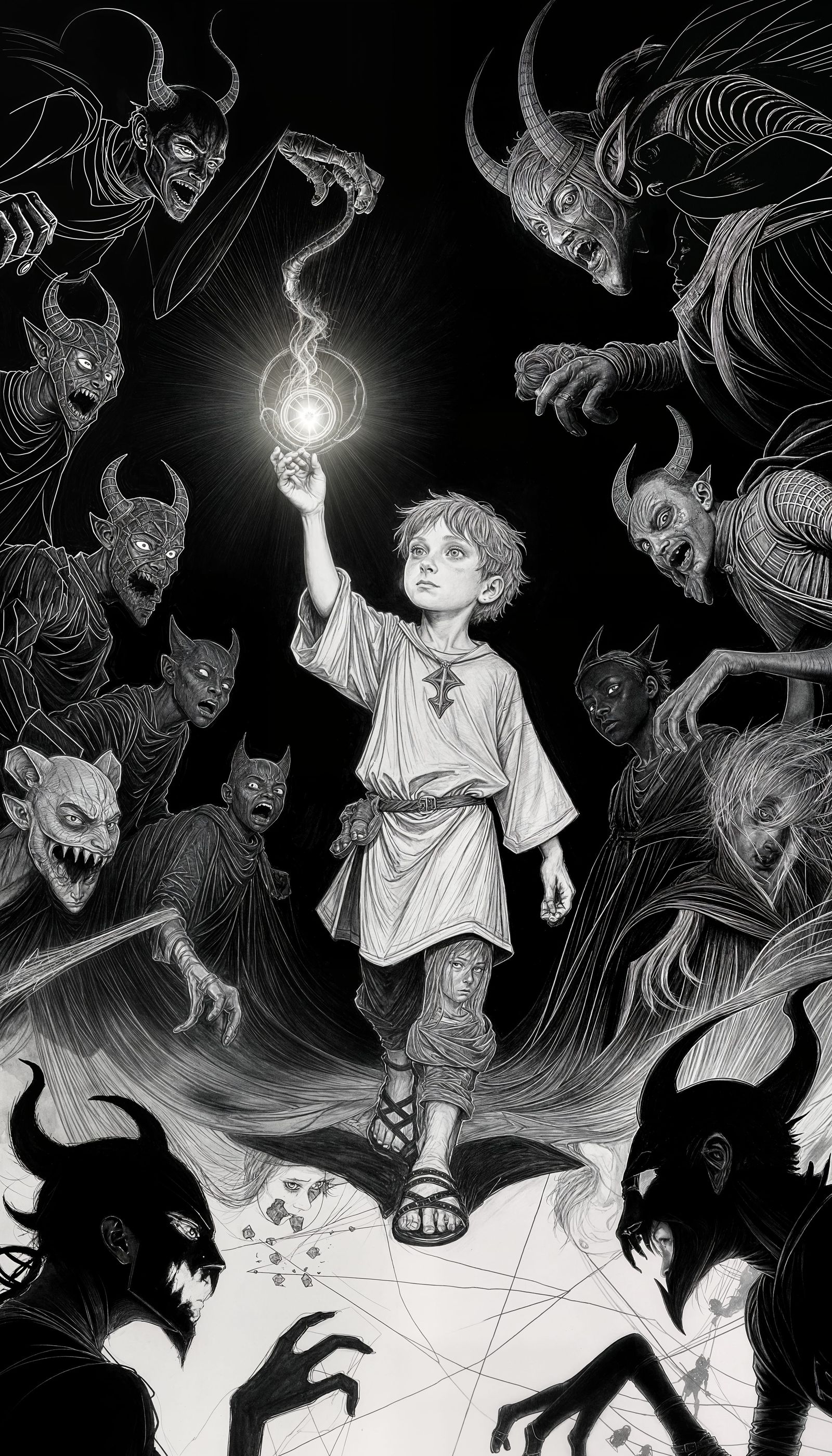 Child With Light in Darkness, Darkest Dungeon Art Style