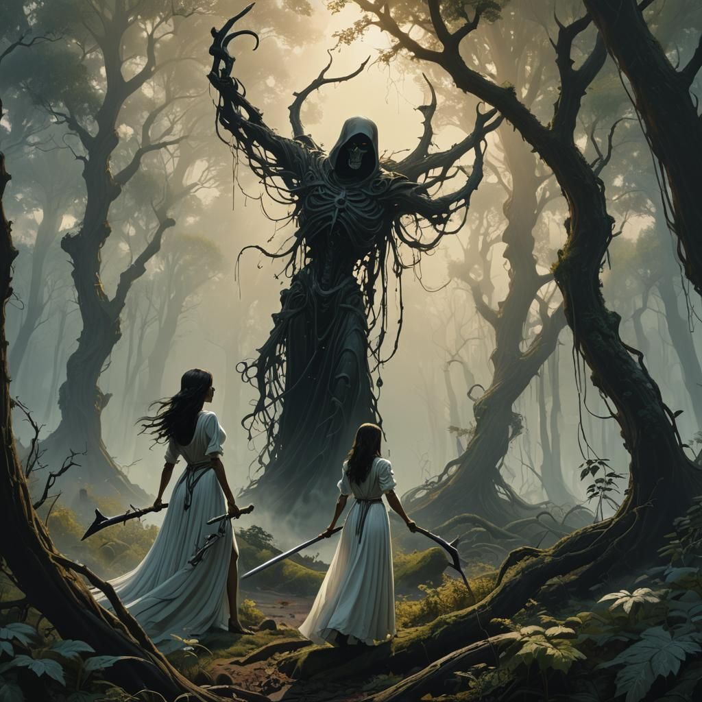 Death in a Mystical Forest: Fantasy Concept Art