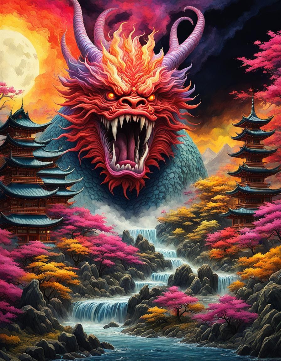 Existential Monster in Japanese Art Style