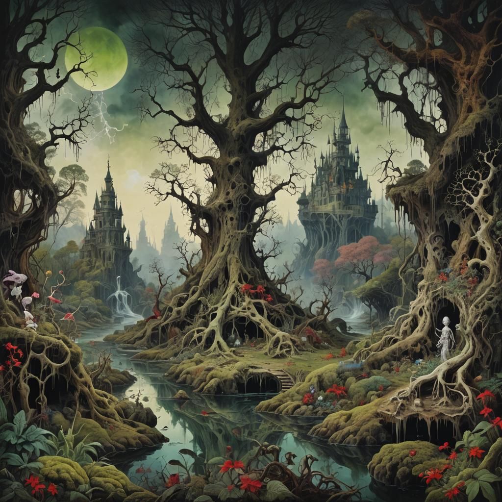 Surreal Landscape Artwork in Hyperdetailed Style