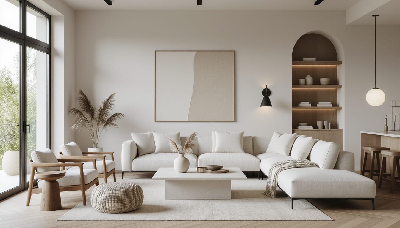 Modern Living Space Interior Mood Board