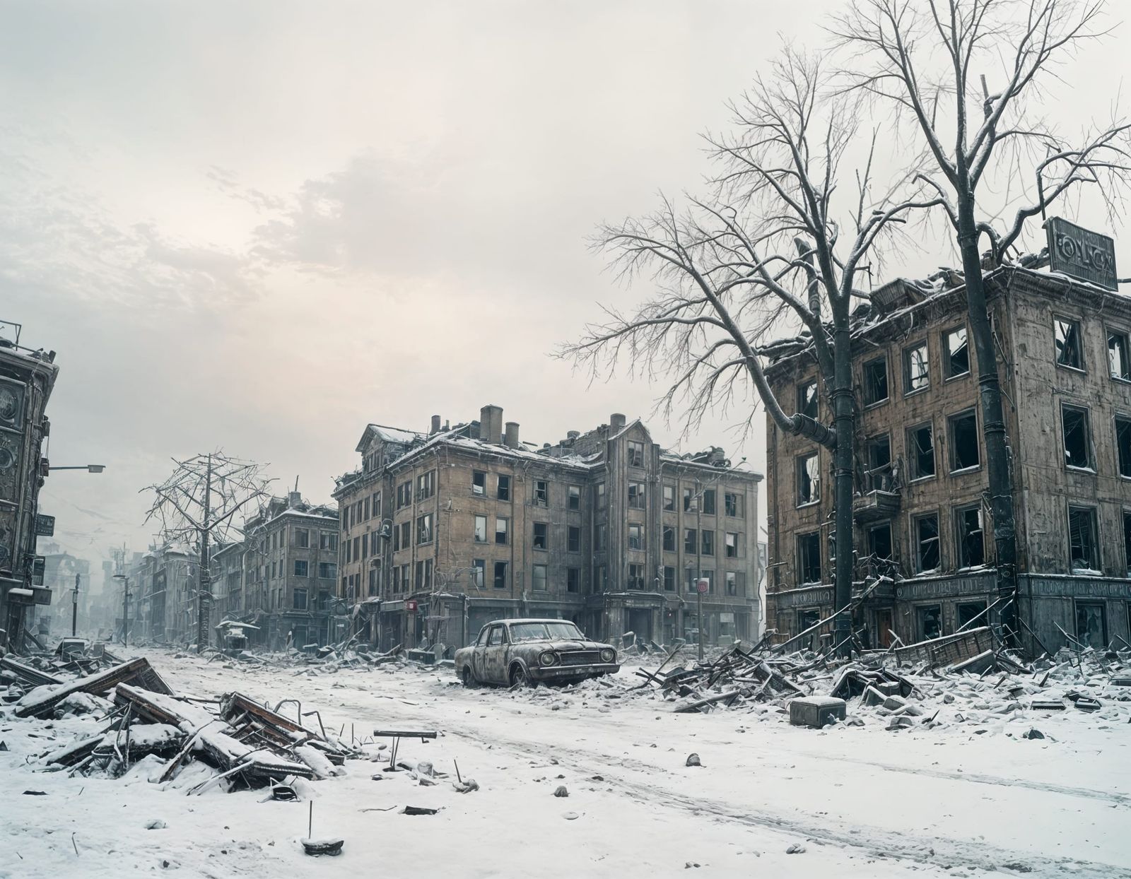 Breathtaking Post-Apocalyptic Cityscape in Double Exposure S...