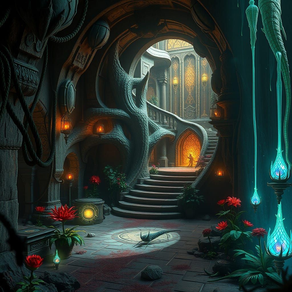 Surreal Mystic Sanctuary in Unreal Engine 5 Style